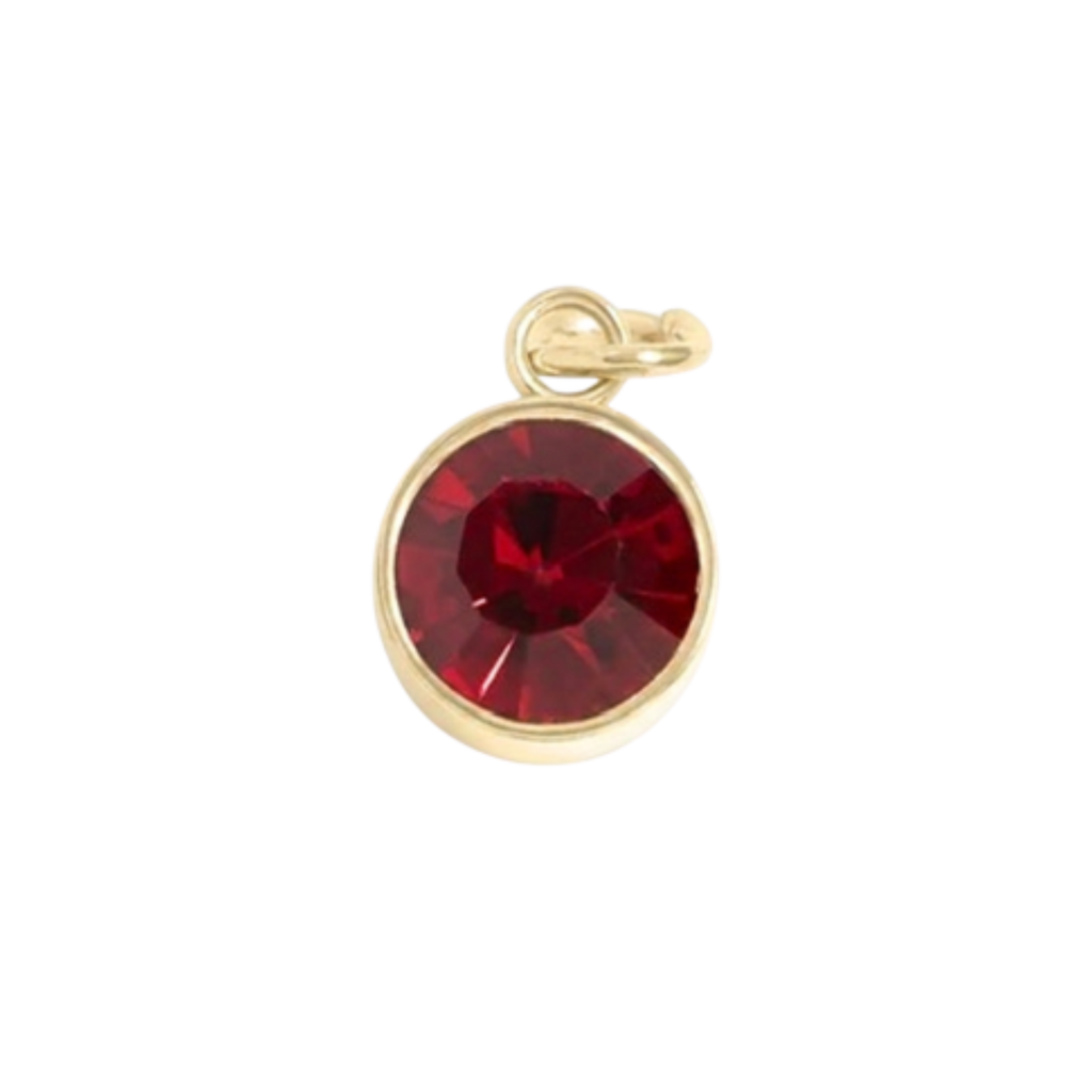 Red Rouge Crystal Charm in Gold