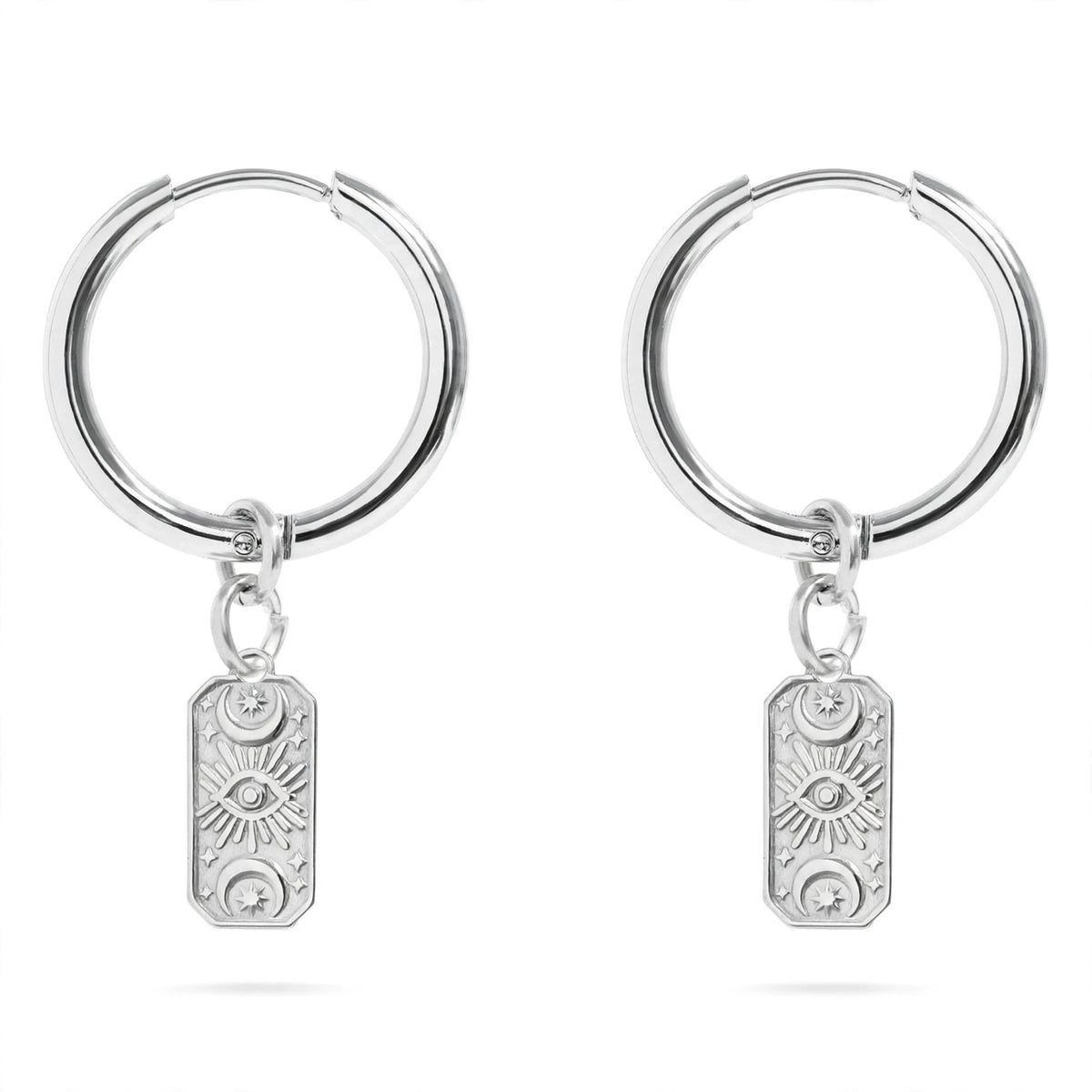 The Mayfair Celestial Charm Earrings in Silver, from Garden District Jewelry