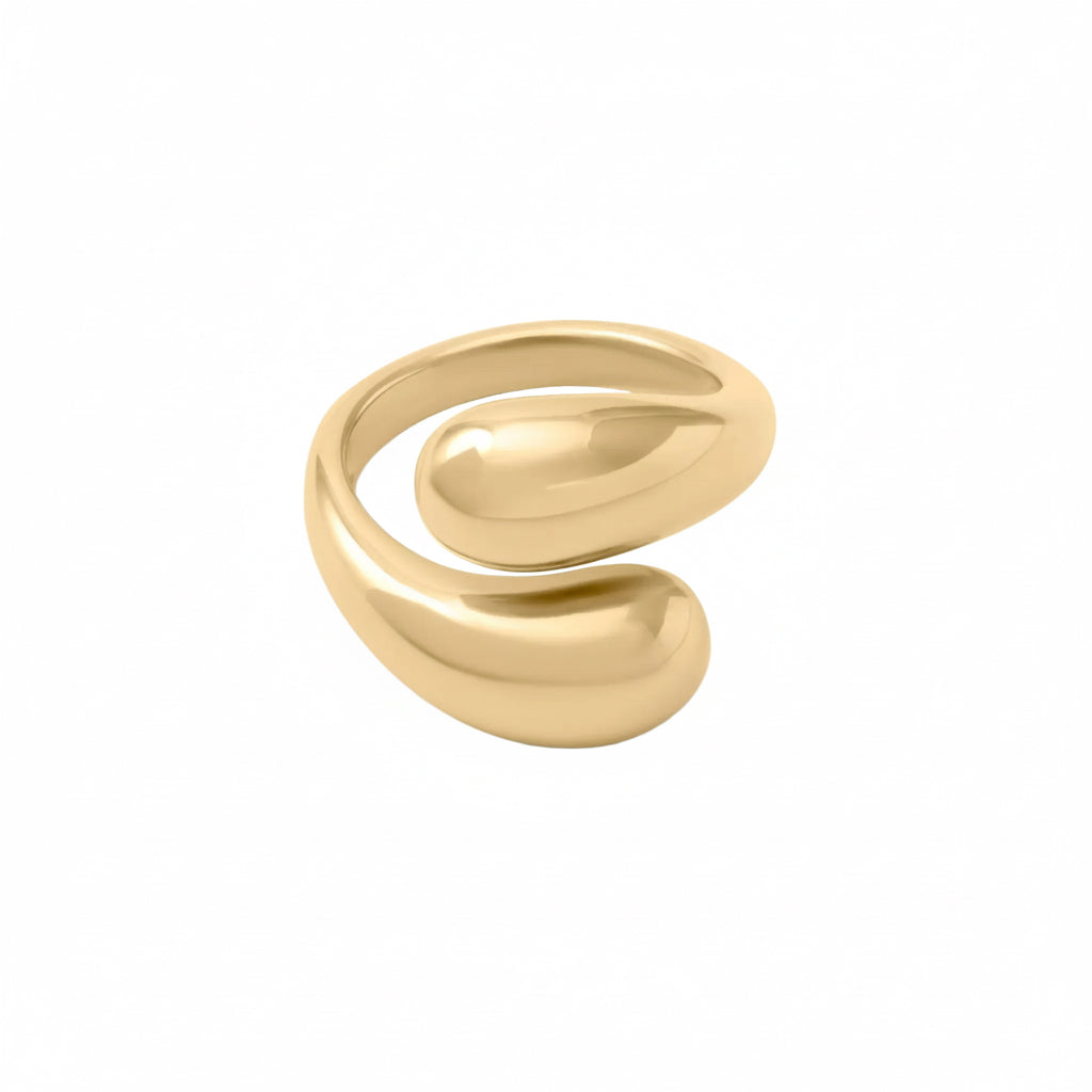 Gold ring on a white background