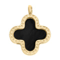 Black and Gold Clover Charm