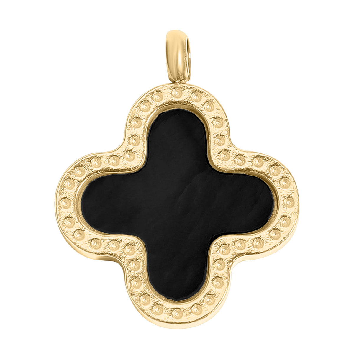 Black and Gold Clover Charm
