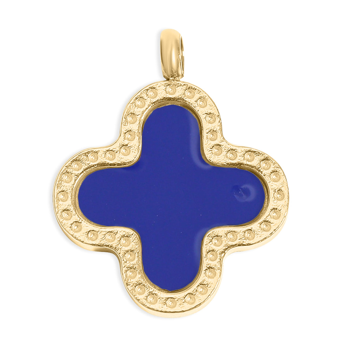 Blue and Gold Clover Charm