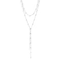 Double satellite lariat necklace in stainless