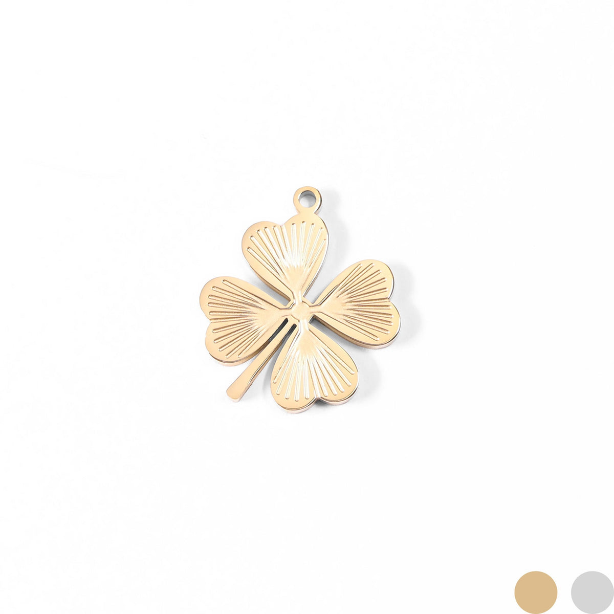 Four Leaf Clover Charm in Gold and Silver