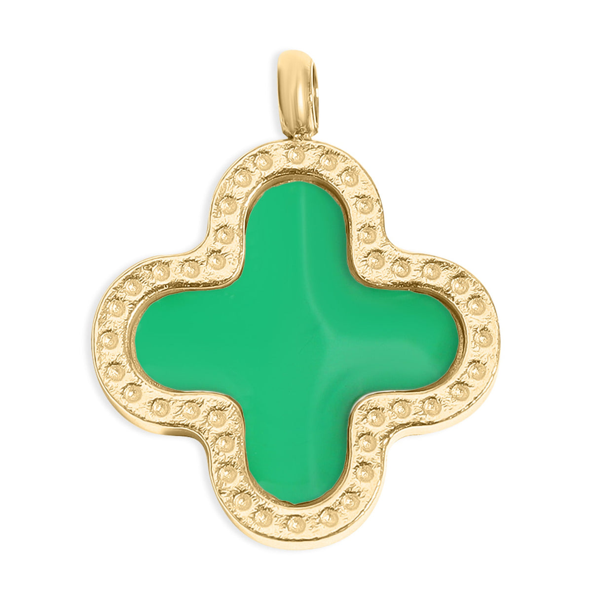 Green and Gold Clover Charm