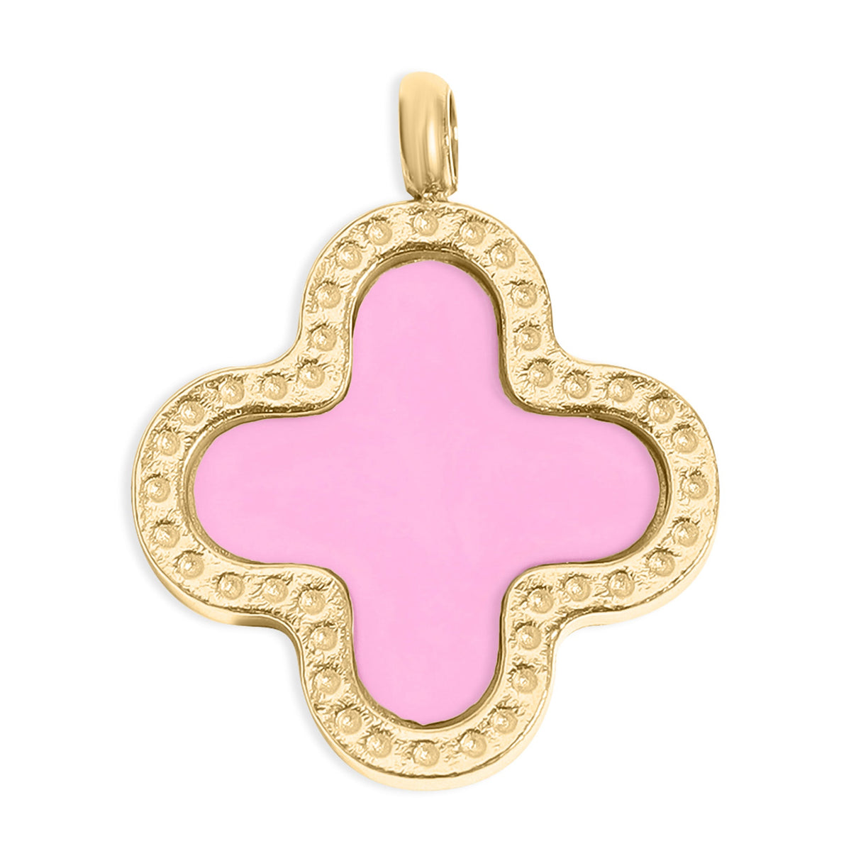 Pink and Gold Clover Charm