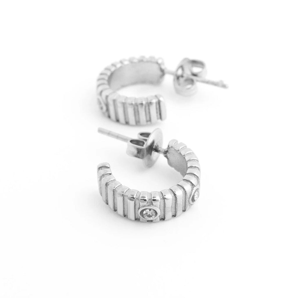 The Coliseum Fluted Huggie Earrings