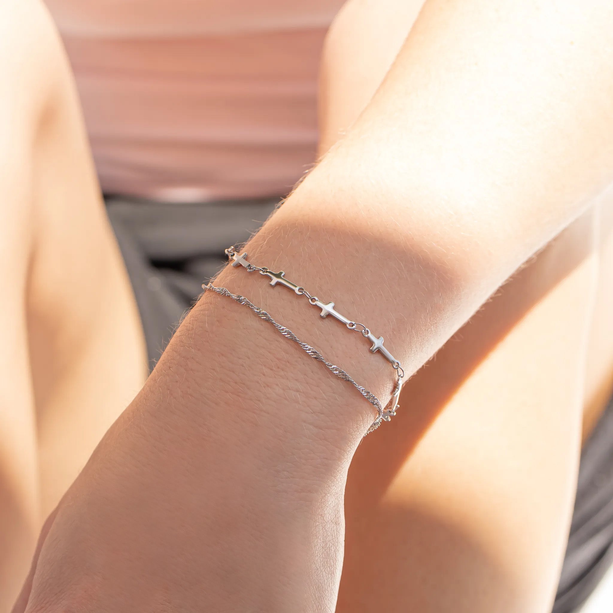 Cathedral Cross Charm Bracelet