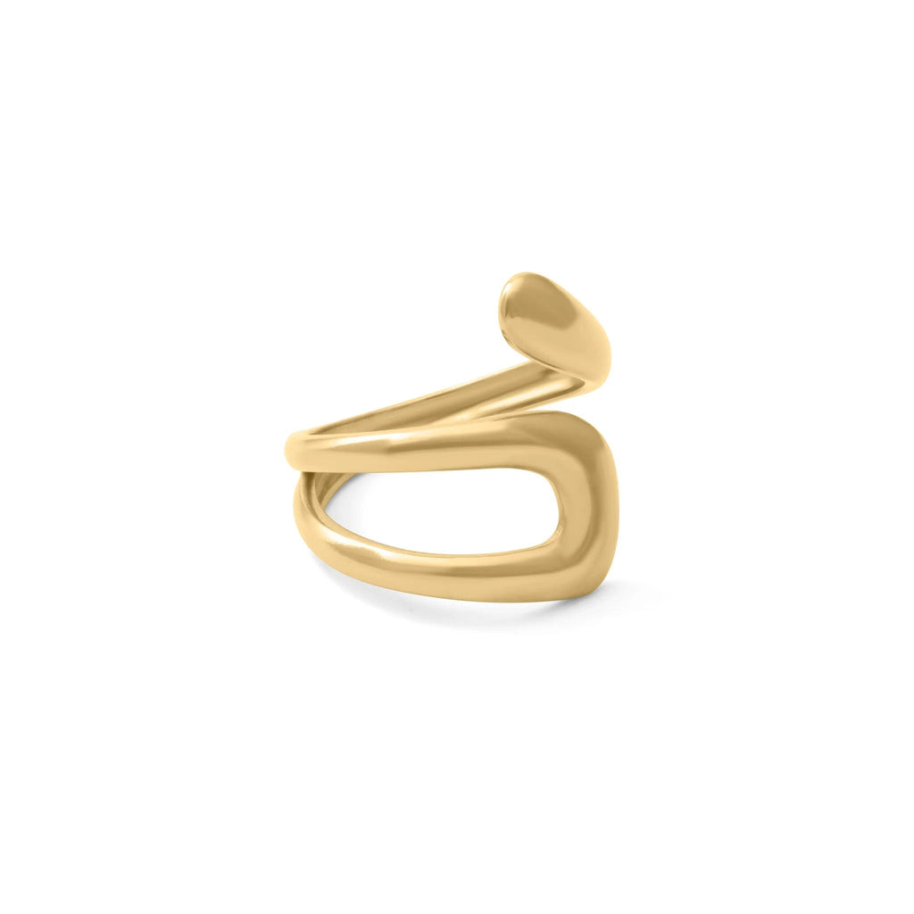 Magazine Street Twisted Spiral Cuff Ring in silver, from Garden District Jewelry — product photo 5 of 7.