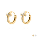 Cathedral Cross Huggie Earrings