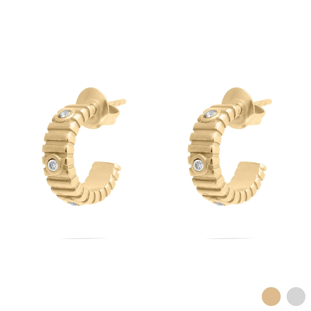 The Coliseum Fluted Huggie Earrings