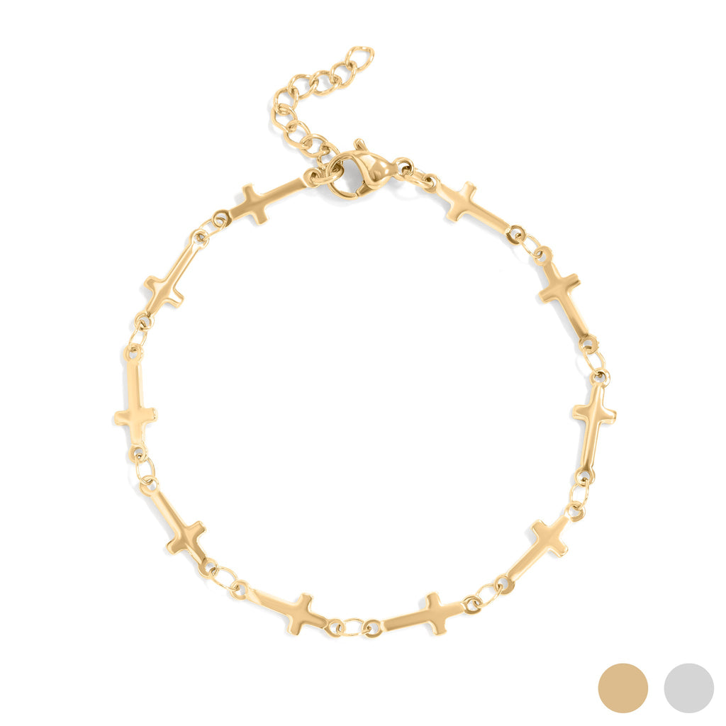 Cathedral Cross Charm Bracelet