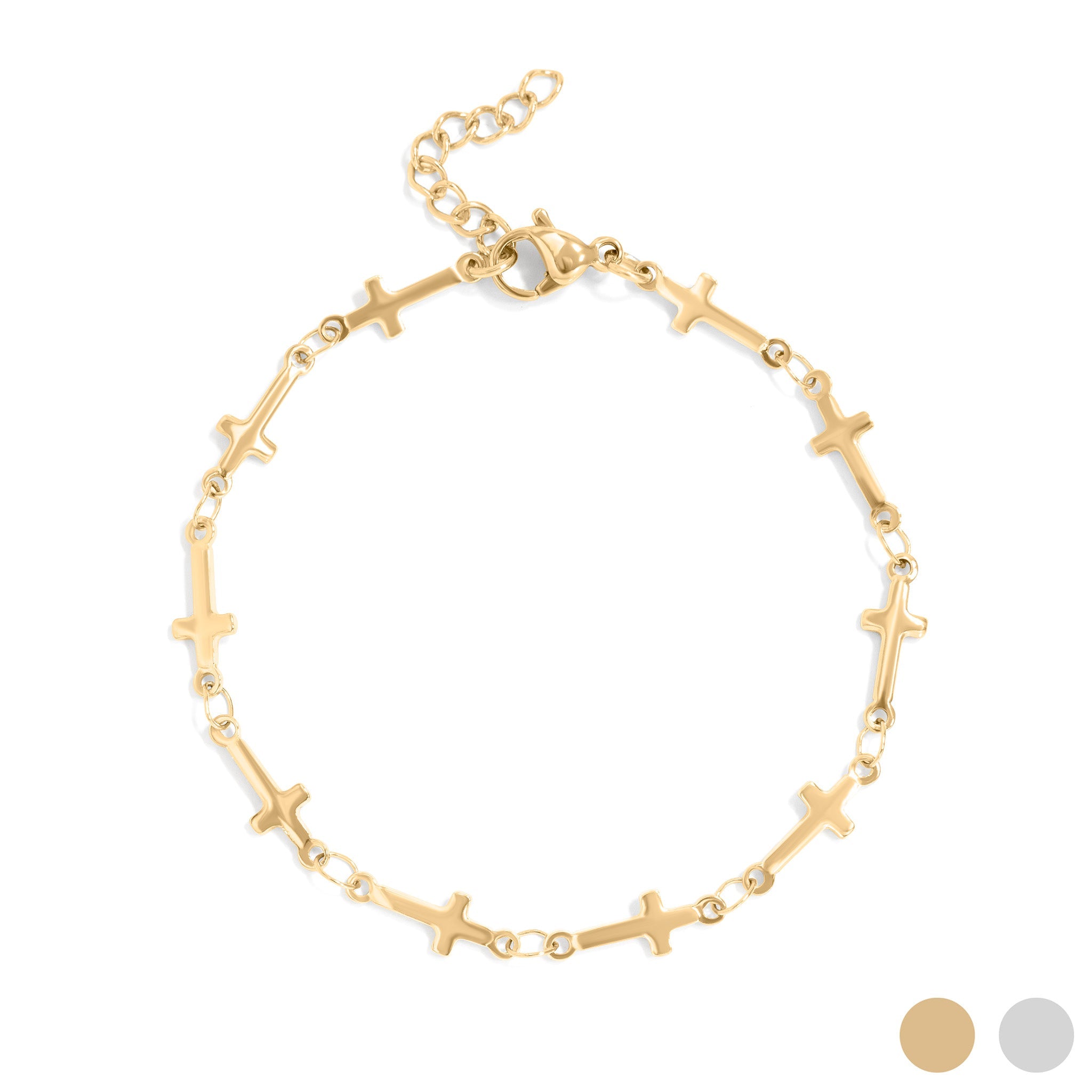 Cathedral Cross Charm Bracelet
