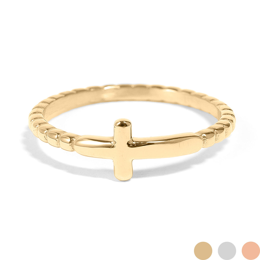 The Cathedral Beaded Cross Ring
