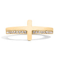 Cathedral Cross Ring with Stones, a gold cross ring set with cubic zirconia stones, from Garden District Jewelry — product photo 1 of 11.