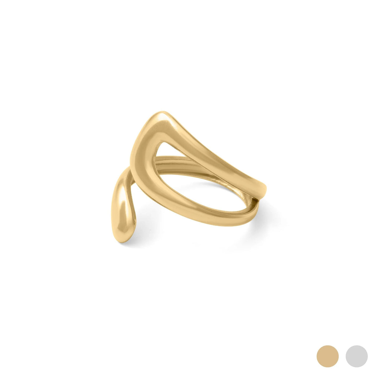 Magazine Street Twisted Spiral Cuff Ring in silver, from Garden District Jewelry — product photo 1 of 7.