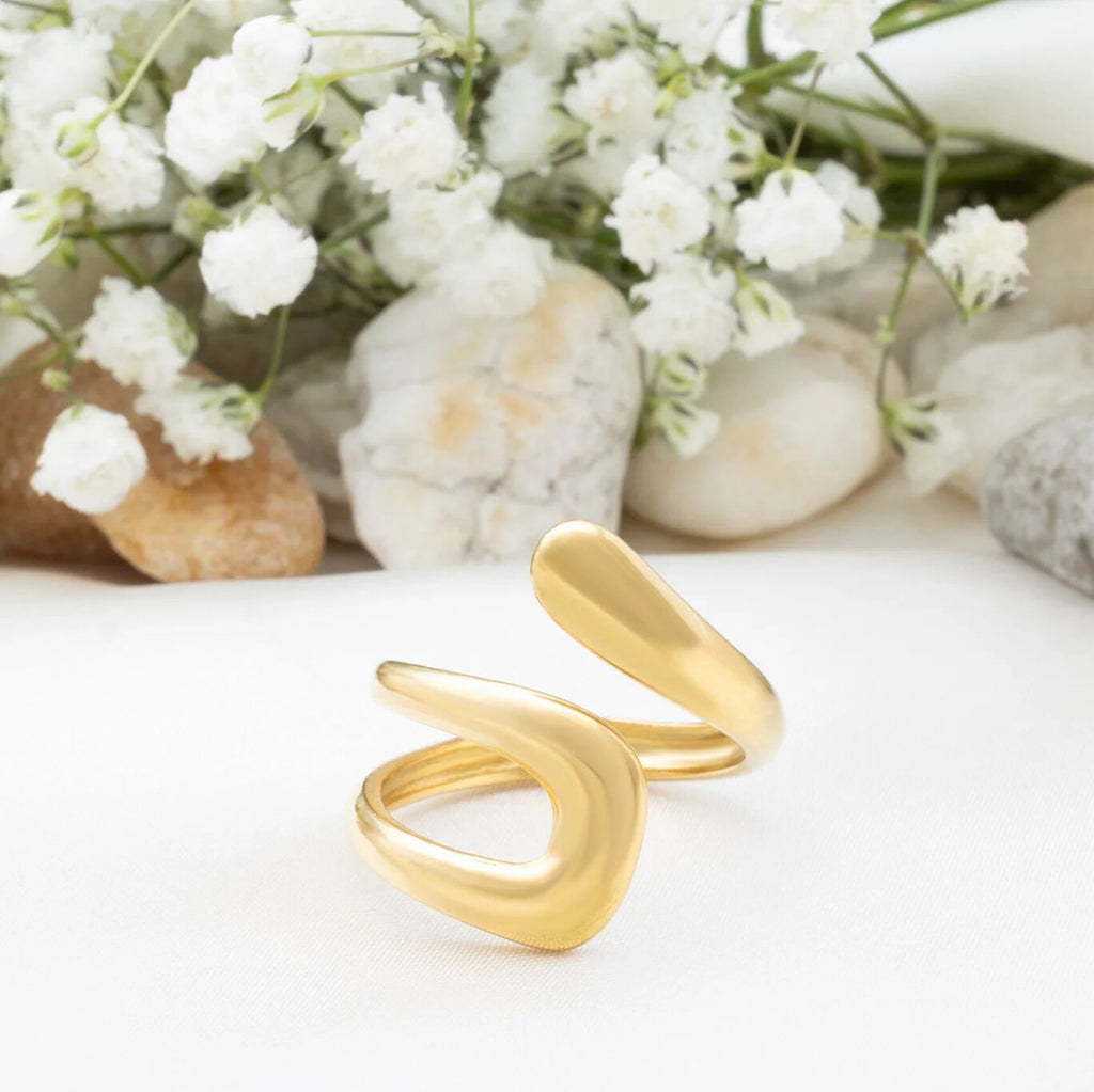 Magazine Street Twisted Spiral Cuff Ring in silver, from Garden District Jewelry — product photo 3 of 7.