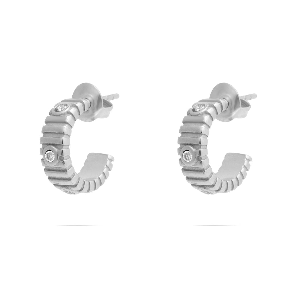 The Coliseum Fluted Huggie Earrings