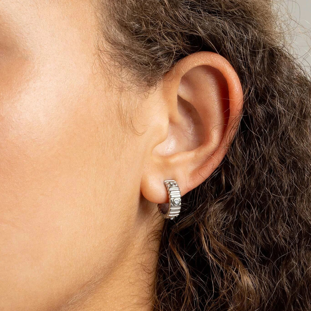The Coliseum Fluted Huggie Earrings