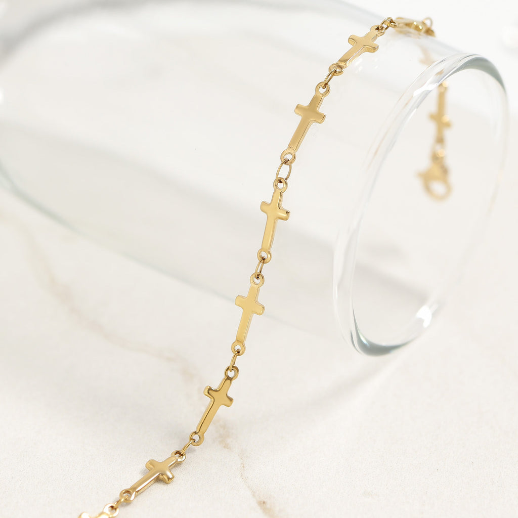 Cathedral Cross Charm Bracelet