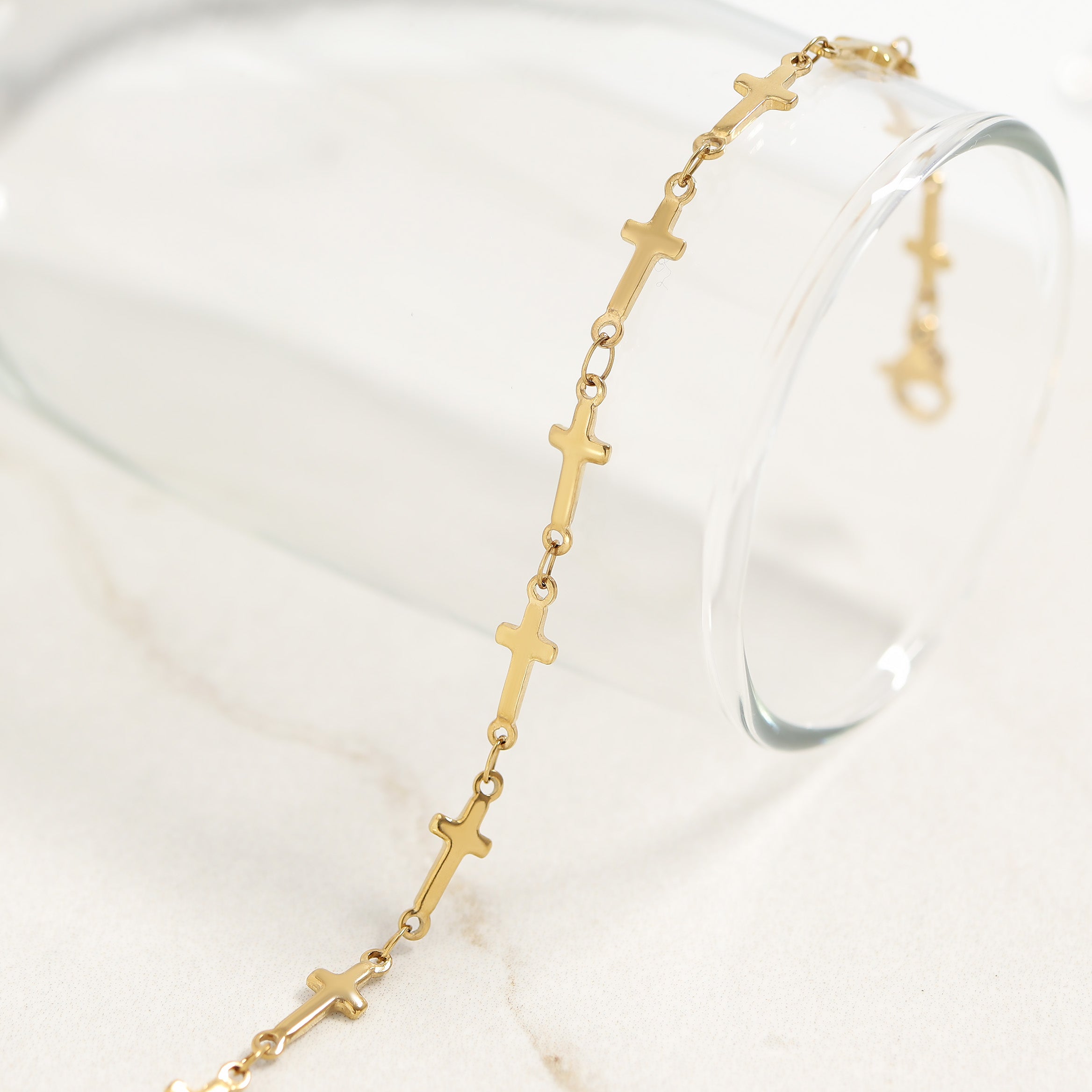 Cathedral Cross Charm Bracelet