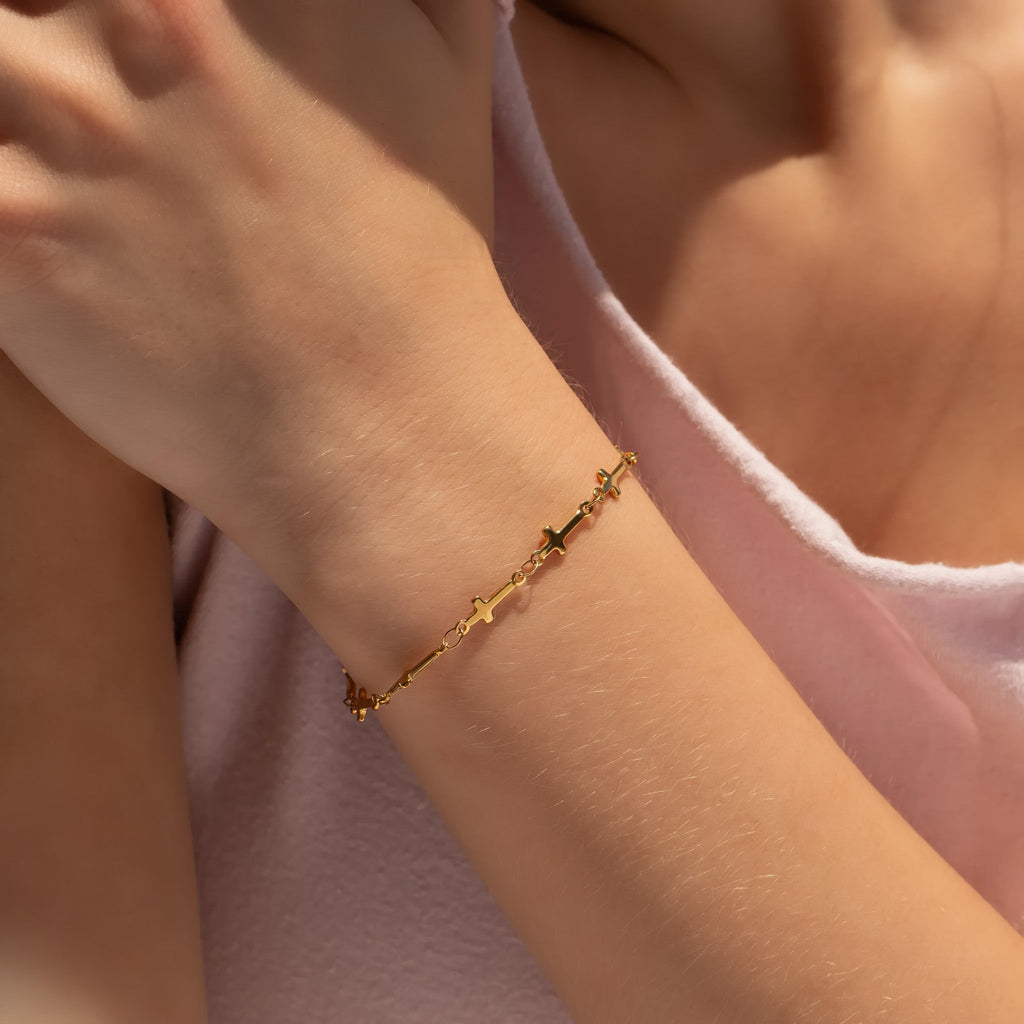 Cathedral Cross Charm Bracelet