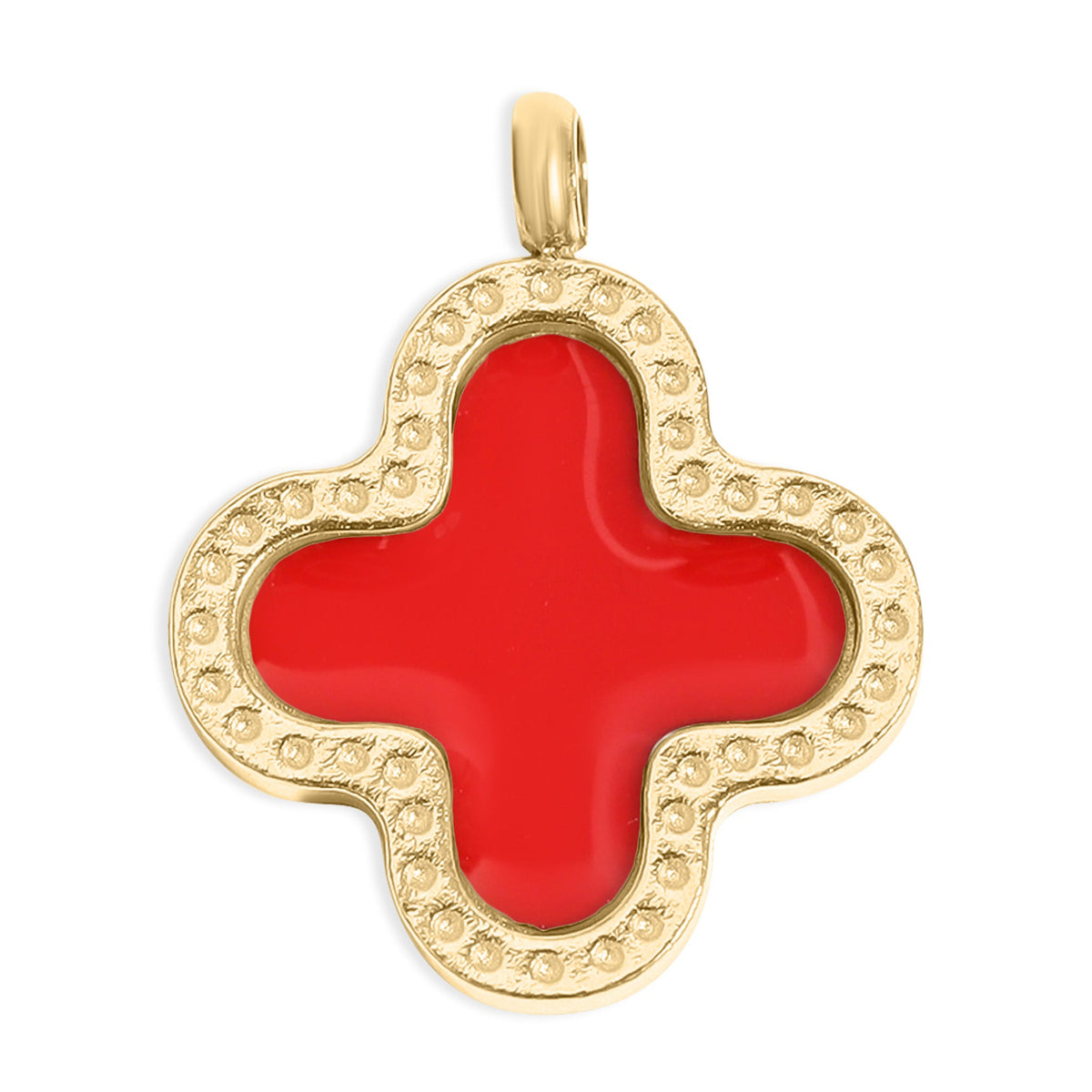 Red and Gold Clover Charm